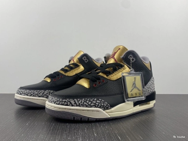 Reps TBK Jordan Air Black 3 Gold CK9246-067 WMNS 0724